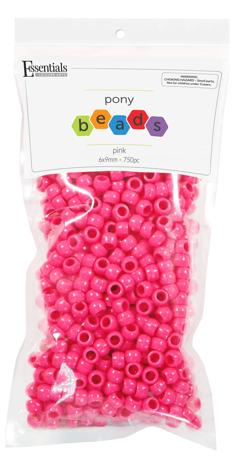 Opaque Pink Pony Beads